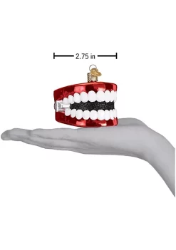 Brand new ❤️ Old World 🎁 Christmas Glass Blown Tree Ornament, Wind Up Teeth 😀 -Old World Christmas Shop Belk 1001