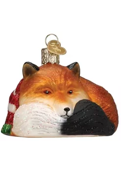 Wholesale ❤️ Old World 🔔 Christmas Hanging Glass Tree Ornament, Cozy Fox 🎁 -Old World Christmas Shop Belk 1089