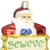 Best Sale 😀 Old World 🎄 Christmas Believe Santa Glass Blown Ornament 😍 -Old World Christmas Shop Belk 1128