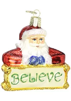 Best Sale 😀 Old World 🎄 Christmas Believe Santa Glass Blown Ornament 😍 -Old World Christmas Shop Belk 1131