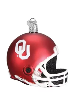 Hot Sale 🛒 Old World 🎄 Christmas Hanging Blown Glass Tree Ornament, Oklahoma Sooners Helmet 🔔 -Old World Christmas Shop Belk 1135