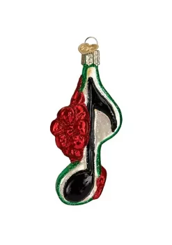 Best Pirce 🔔 Old World ❄ Christmas Glass Blown Tree Ornament, Musical Note with Green Bow ✔️