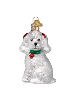 Coupon 🔥 Old World 🎄 Christmas Hanging Glass Tree Ornament, White Poodle 🔔 -Old World Christmas Shop Belk 1147