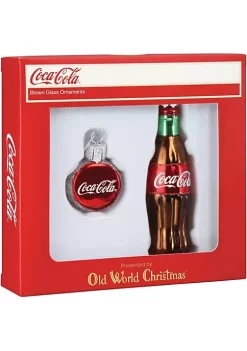 Cheap 🧨 Old World ❄ Christmas Blown Glass Ornaments, Coca-Cola Bottle and Cap (2-Piece Set) 🎉 -Old World Christmas Shop Belk 1154