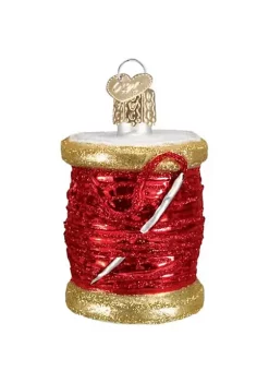 Coupon 👍 Old World ❄ Christmas Glass Blown Tree Ornament, Red Spool of Thread 🛒 -Old World Christmas Shop Belk 1443