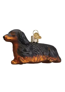Brand new ⭐ Old World 🎄 Christmas Hanging Glass Tree Ornament, Long-Haired Dachshund ✨