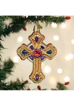 Promo 🔔 Old World 🎁 Christmas Blown Glass 🎁 Christmas Ornaments, Ornate Cross ✔️ -Old World Christmas Shop Belk 1512