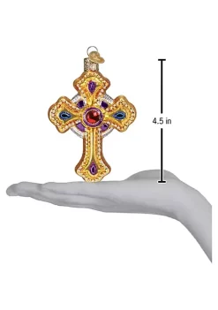 Promo 🔔 Old World 🎁 Christmas Blown Glass 🎁 Christmas Ornaments, Ornate Cross ✔️ -Old World Christmas Shop Belk 1513