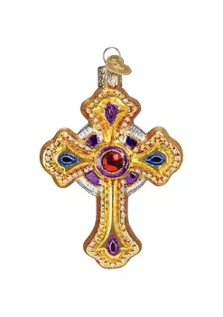 Promo 🔔 Old World 🎁 Christmas Blown Glass 🎁 Christmas Ornaments, Ornate Cross ✔️ -Old World Christmas Shop Belk 1515