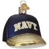 Deals 🎁 Old World 🎅 Christmas Glass Blown Tree Ornament, Navy ⚾ Baseball Cap Ornament 👍 -Old World Christmas Shop Belk 154