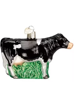 New π Old World π Christmas Black Dairy Cow Glass Blown Ornament for π Christmas Tree π―