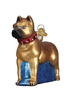 Cheapest 🧨 Old World 🎁 Christmas Old World Staffordshire Terrier Glass Blown 🎁 Christmas Tree Ornament 👏