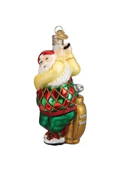 Brand new π Old World π Christmas Glass Blown Tree Ornament, Golfing Santa π