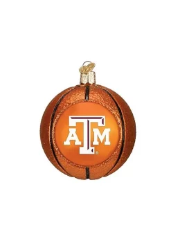 Discount 💯 Old World 🔔 Christmas Texas A&M Aggies 3'' Glass 🏀 Basketball Ornament 👏