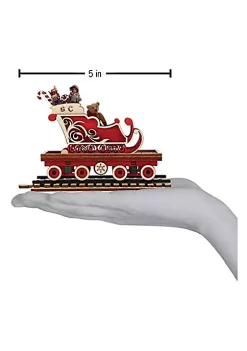 Buy 👍 Old World ❄ Christmas Old World Ginger Cottage Wooden Ornaments (#80044) North Pole Express Sleigh Car 😍 -Old World Christmas Shop Belk 215