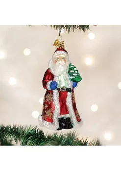Promo ✔️ Old World 🎄 Christmas 40249 Glass Blown Glistening Golden Santa Ornament 🥰 -Old World Christmas Shop Belk 2171