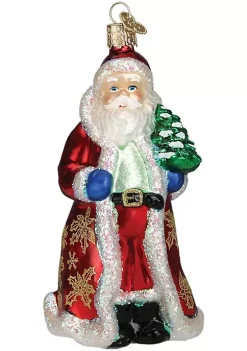 Promo ✔️ Old World 🎄 Christmas 40249 Glass Blown Glistening Golden Santa Ornament 🥰 -Old World Christmas Shop Belk 2172