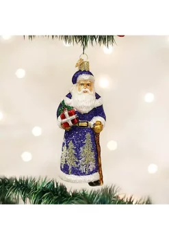 Best Sale 😀 Old World 🎄 Christmas Glistening Midnight Santa Glass Blown Ornament 👍 -Old World Christmas Shop Belk 2176