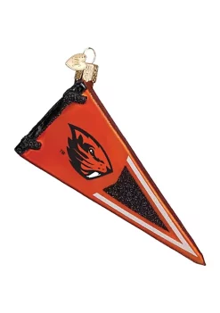 Best Pirce 🎁 Old World 🎄 Christmas Hanging Glass Tree Ornament, Oregon State University Pennant 🔥 -Old World Christmas Shop Belk 2195