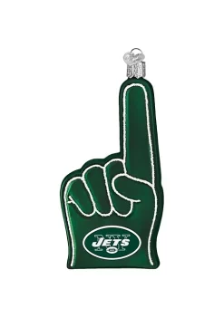 Budget ⌛ Old World ❄ Christmas New York Jets Foam Finger Ornament For ❄ Christmas Tree 👏