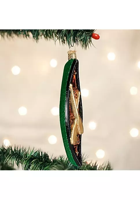 New 😀 Old World 🎄 Christmas Glass Blown Tree Ornament, Green Canoe 🎁 4 New 😀 Old World 🎄 Christmas Glass Blown Tree Ornament, Green Canoe 🎁 - Image 2