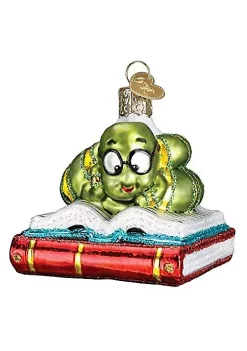 Best deal 😉 Old World 🎅 Christmas Glass Blown Bookworm Ornament 🔥 -Old World Christmas Shop Belk 2373