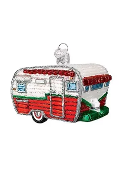 New 😀 Old World 🎄 Christmas Glass Blown Tree Ornament, Green Canoe 🎁