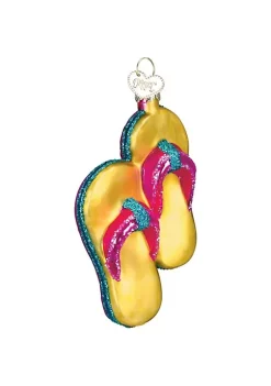 Best Pirce ✨ Old World 🎄 Christmas Old World Blown Glass 🎄 Christmas Tree Ornament, Yellow Flip-Flops 🌟