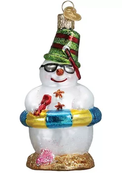 Best Pirce โจ Old World ๐
Christmas Glass Blown Ornament Snowman on Beach (#24177) โจ