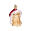 Cheapest 🧨 Old World 🎅 Christmas Santa's Kitten Glass Blown Ornament 🔥 -Old World Christmas Shop Belk 2563