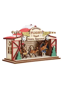 Outlet ⌛ Old World 🎅 Christmas Ginger Cottages (#80038) Reindeer Flight School Wooden ornament 😍 -Old World Christmas Shop Belk 2713