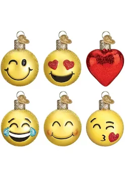 Cheapest 🧨 Old World 🔔 Christmas Mini Emoji Set Glass Blown Ornaments 🌟 -Old World Christmas Shop Belk 2728