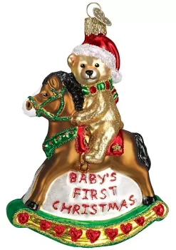 Coupon ❤️ Old World 🔔 Christmas Baby Collection Glass Blown Ornaments for 🔔 Christmas Tree Rocking Horse ✔️
