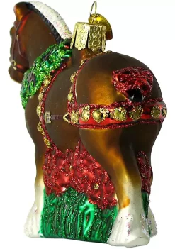 Best Pirce 💯 Old World 🎁 Christmas Holiday Clydesdale Glass Blown Ornament 🛒 -Old World Christmas Shop Belk 2765
