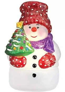Discount 👍 Old World 🎁 Christmas Snowman With Tree Candle Light Ornament ✔️ -Old World Christmas Shop Belk 2768