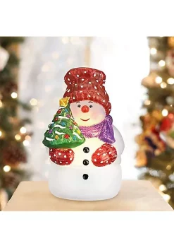 Discount 👍 Old World 🎁 Christmas Snowman With Tree Candle Light Ornament ✔️ -Old World Christmas Shop Belk 2770