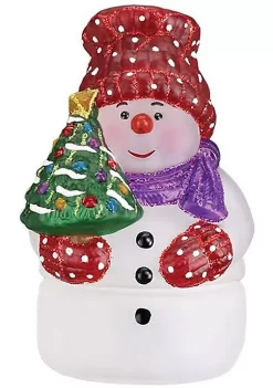 Discount 👍 Old World 🎁 Christmas Snowman With Tree Candle Light Ornament ✔️ -Old World Christmas Shop Belk 2771