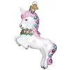 Discount 💯 Old World 🔔 Christmas Blown Prancing Unicorn Glass Ornament 🎉 -Old World Christmas Shop Belk 2956