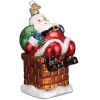 New 🥰 Old World 🎁 Christmas 40297 Glass Blown Chimney Stop Santa Ornament 🎁 -Old World Christmas Shop Belk 347