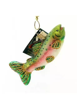 New 👏 Old World 🎄 Christmas 12494 Glass Blown Alpine Rainbow Trout Ornament 🔔