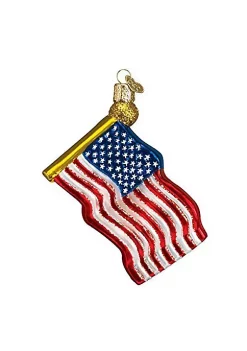 New 🥰 Old World 🎄 Christmas 36025 Glass Blown Star Spangled Banner Ornament 🌟 -Old World Christmas Shop Belk 3497