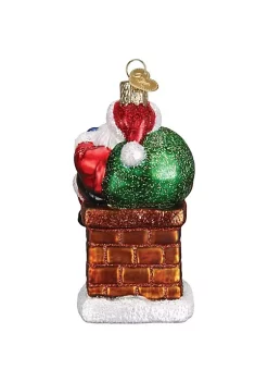 New 🥰 Old World 🎁 Christmas 40297 Glass Blown Chimney Stop Santa Ornament 🎁 -Old World Christmas Shop Belk 350