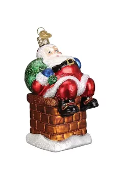 New 🥰 Old World 🎁 Christmas 40297 Glass Blown Chimney Stop Santa Ornament 🎁 -Old World Christmas Shop Belk 351