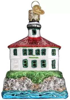 Deals 💯 Old World 🔔 Christmas Glass Blown Ornament Eldred Rock Lighthouse (#20114) 🥰