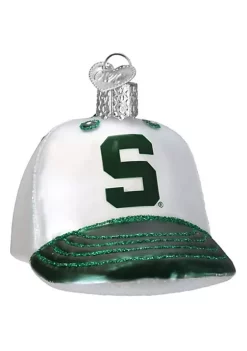 Budget ✔️ Old World 🔔 Christmas Glass Blown Tree Ornament, Michigan State ⚾ Baseball Cap 🛒 -Old World Christmas Shop Belk 363