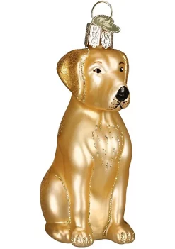 Best Pirce 👍 Old World 🎅 Christmas Yellow Labrador Glass Blown Ornament 😉