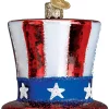New 🥰 Old World 🎅 Christmas Glass Blown Ornament Uncle Sam's Hat (36206) 😉 2 New 🥰 Old World 🎅 Christmas Glass Blown Ornament Uncle Sam's Hat (36206) 😉 -Old World Christmas Shop Belk 3765