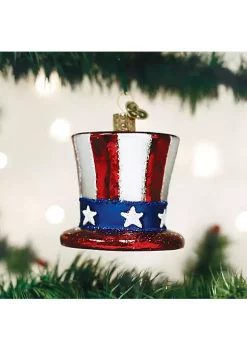 New 🥰 Old World 🎅 Christmas Glass Blown Ornament Uncle Sam's Hat (36206) 😉 -Old World Christmas Shop Belk 3766