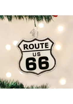 Promo 🛒 Old World 🎄 Christmas Historic Route Sign Glass Blown Ornament ✨ -Old World Christmas Shop Belk 3859