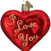 New 🎁 Old World 🎁 Christmas Glass Blown Ornament (#30021) I Love You Heart, 2.75" 🥰